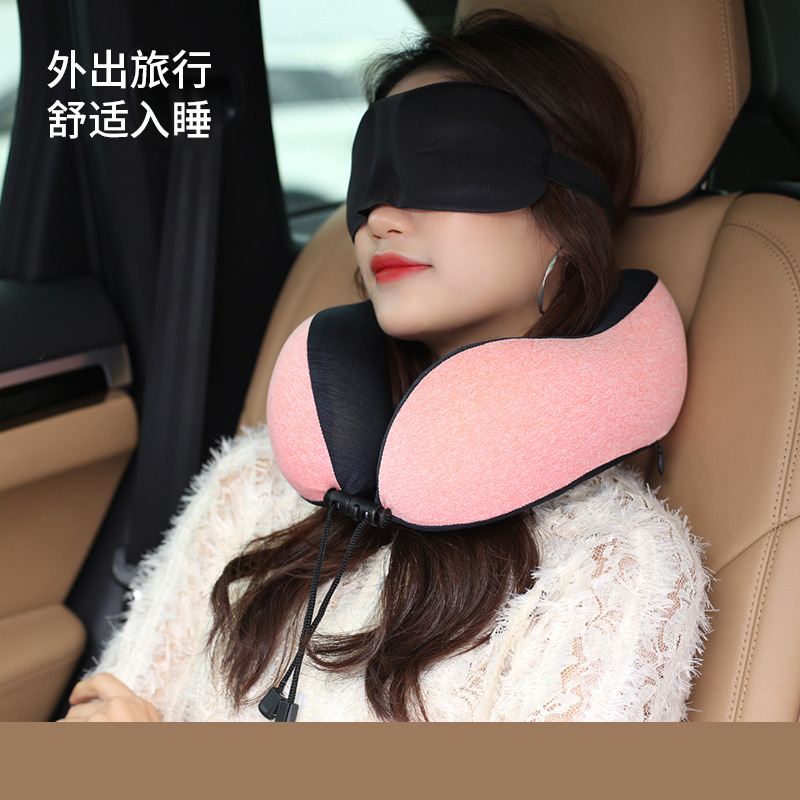 u形枕慢回弹记忆棉枕芯汽车旅行枕随身携带可收纳办公室午睡趴枕