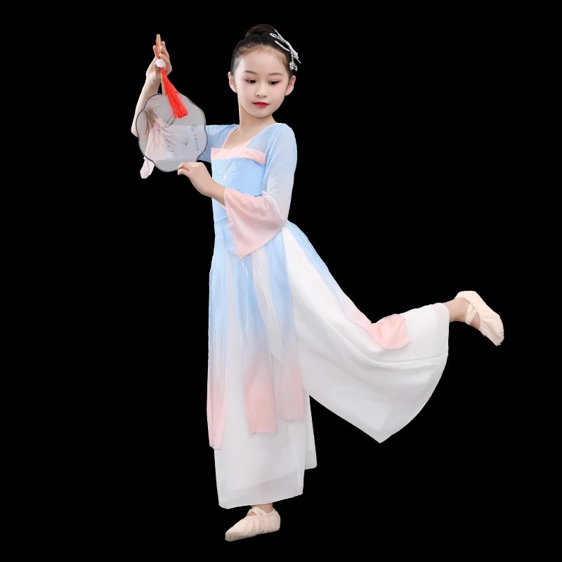 新款六一儿童古典舞演出服飘逸中国风秧歌服表演服装民族舞蹈服装
