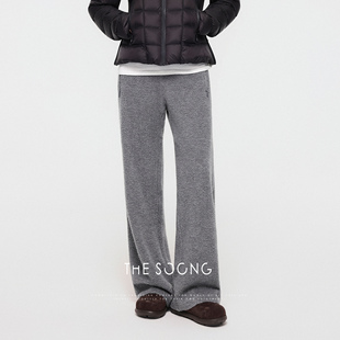 THESOONG/暖暖裤 澳洲羊毛颗粒绒双针高弹中腰休闲裤