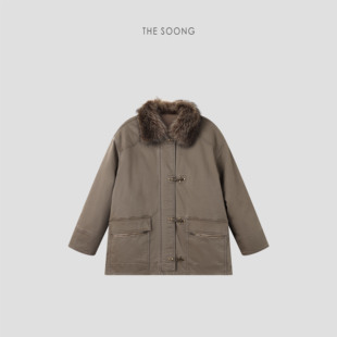 THESOONG/貂裘暖意 90白鹅绒锁温毛领羽绒服外套