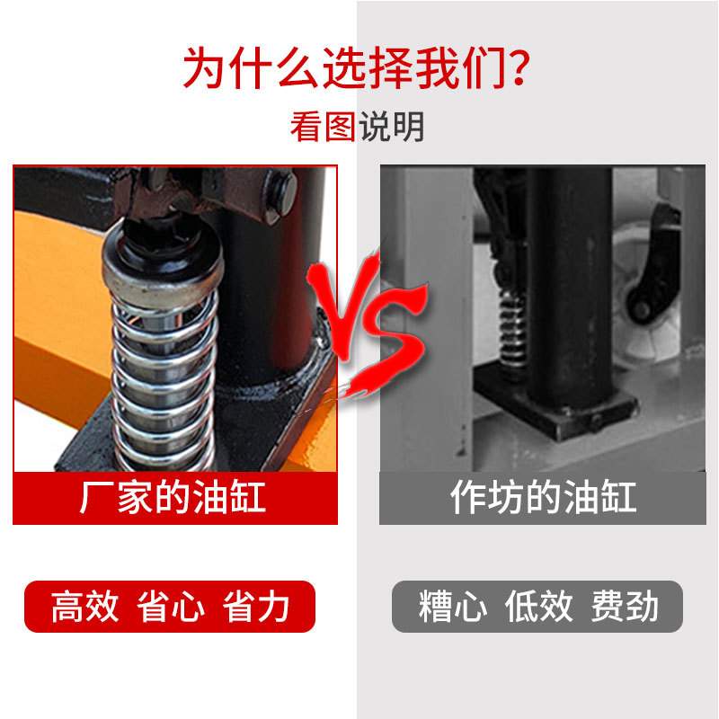 新款手动液压堆高升高车升降叉车3吨2吨1吨全半电动搬运手推小型