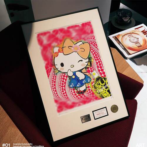 2020间弥生Kitty猫版客厅装饰草画小女孩房床间卧沙室发头儿童房
