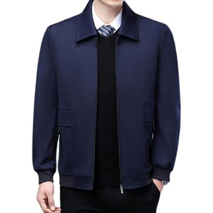 高端新款夹克男士春秋外套爸爸本命年喜庆红爷爷公公中老年书记装