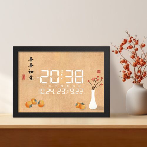 家用万年历电子时钟挂墙壁学习座钟led静音夜光日历挂钟智能闹钟