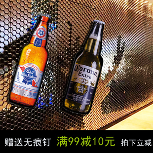 复古创意啤酒瓶装饰酒吧火锅店墙面饭店烧烤店工业风软装个性挂件