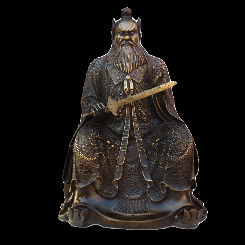 张天师精工张祖师纯黄铜摆件室内家用张陵祖师供奉神像摆放工艺品
