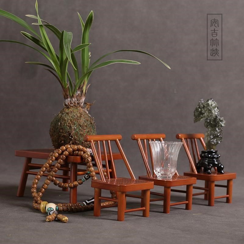 中式小竹椅竹编盖置杯托垫桌子套装摄影道具茶室禅意装饰茶台摆件,家居饰品,桌面摆件,淘宝优惠券,粉丝福利购,淘宝优惠卷