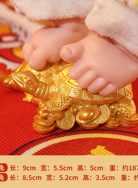 一周岁抓周乌龟纪念宝宝踩金龟千年龟中式纯手工艺抓周生日摆件