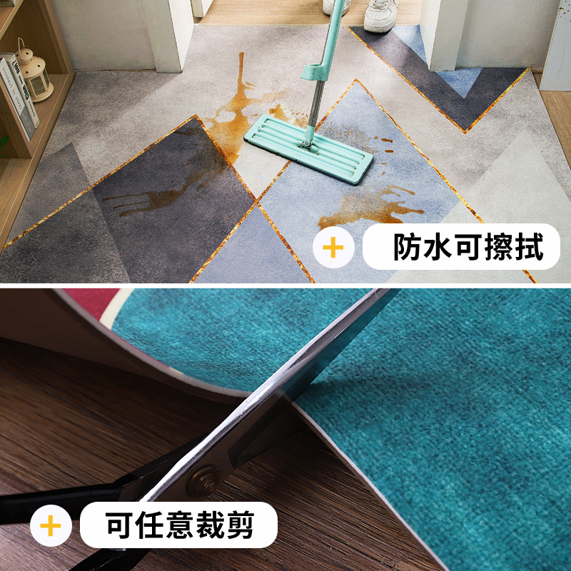 PVC入户门地垫皮革可擦免洗进门口脚垫厨房垫家用玄关地毯可裁剪
