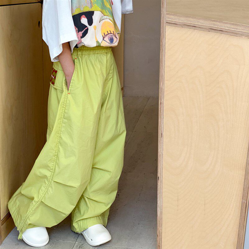 女童裤子夏季薄款2024新款夏装儿童直筒裤休闲裤中大童阔腿防蚊裤