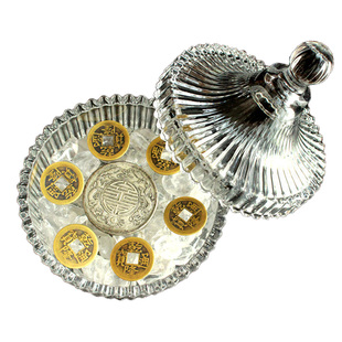 安忍水摆件玻璃瓶五黄二黑水晶碎石龙银六帝钱海盐卫生间厕所西北