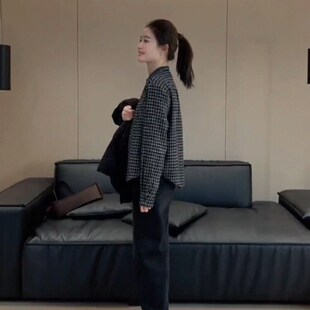 港味复古磨毛加厚格子衬衫女秋冬2024新款长袖内搭叠穿打底衫上衣