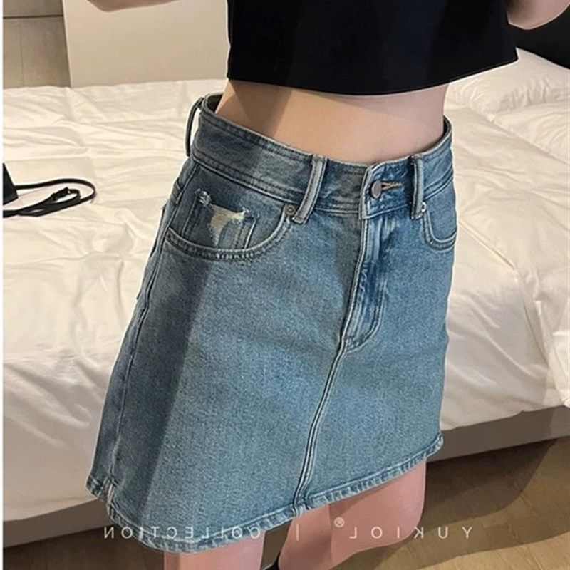 大碗plus定制大码女装微胖复古牛仔短裙夏高腰显瘦A字开叉半身裙,女装/女士精品,大码半身裙,淘宝优惠券,粉丝福利购,淘宝优惠卷