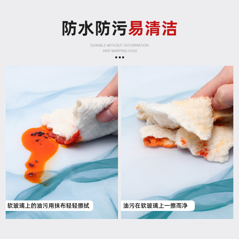 欧式圆桌桌布免洗防油防水圆形餐桌垫家用软玻璃pvc桌面台布桌垫