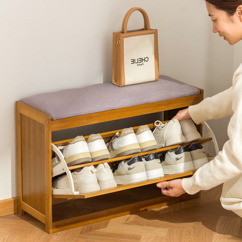 入户门口换鞋凳家用可坐鞋柜坐凳一体鞋架软包坐垫玄关进门穿鞋凳