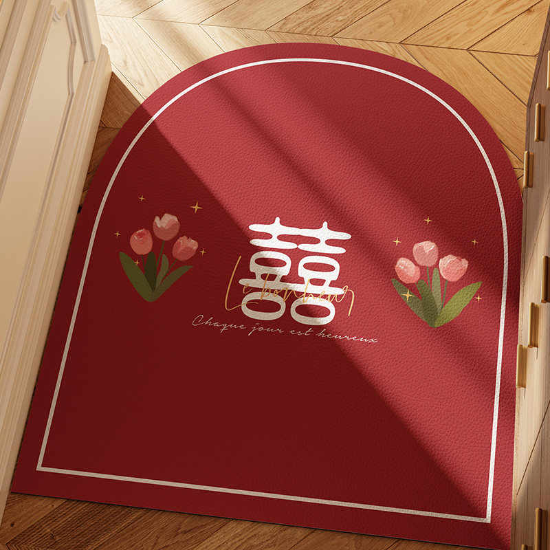 结婚入户地垫红色喜庆可擦洗喜字皮革门垫进门pvc可剪裁耐脏脚垫,居家布艺,入户地垫,淘宝优惠券,粉丝福利购,淘宝优惠卷