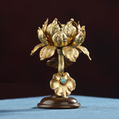 慧宝纯铜八供朵玛食子酥油花客厅玄关莲花果家用装 饰桌面摆件