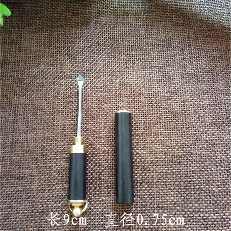 乌木不锈钢挖耳勺便携掏耳勺耳挖耳扒子采耳工具掏耳朵钥匙扣檀木