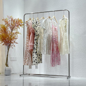 店侧挂货架陈列架 挂衣架女装 服装 店展示架不锈钢拉丝中岛落地式