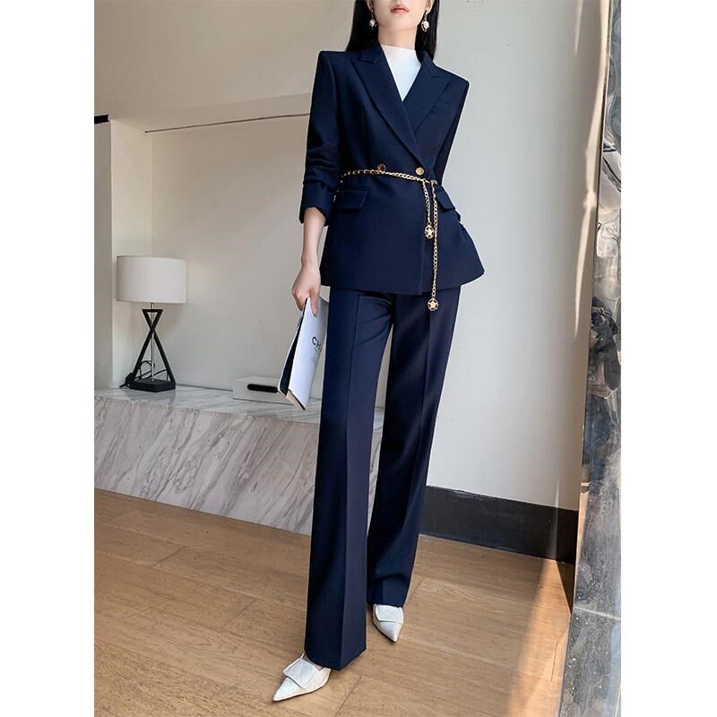 职业西装套装女2025新款春季轻奢高级感正装阔腿裤小个子休闲西服