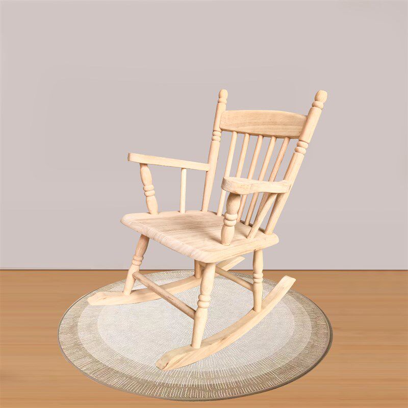 美式全实木逍遥椅儿童摇摇椅成人家用阳台休闲椅摇椅儿童摄影道具