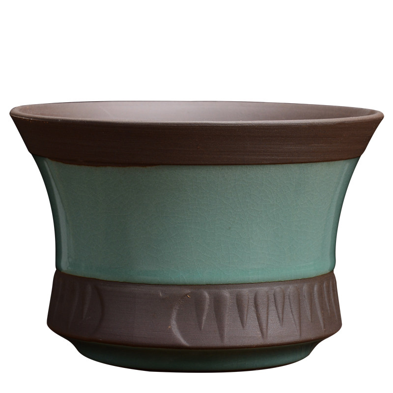 哥窑多肉花盆大号创意个性中国风简约欧式青瓷陶瓷家居室内小盆栽