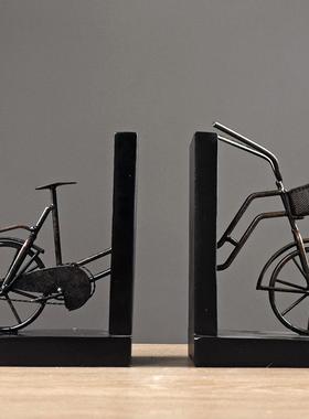 创意欧单式乡村风格仿古车摆书立家书靠KB316自行车树脂件居装饰