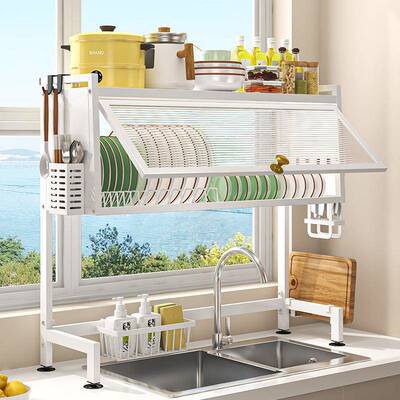 碟新款架厨房水槽翻盖柜置物台面碗沥GMSC-100水架多功能防尘碗盘