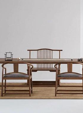 新中合式木茶桌椅组现代简约实禅意HVO黑客胡桃木喝茶桌厅办公室