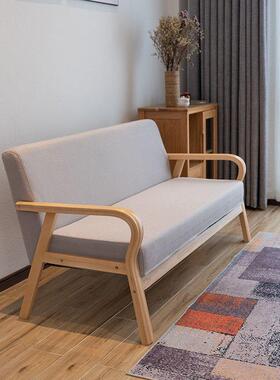 两用复古实木沙发用家小户型客厅三租房简约85521现代型出单双三