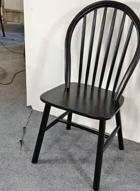 DER贝壳靠背椅子原实木孔雀创意型全榫卯结椅久舒构服坐家用实木