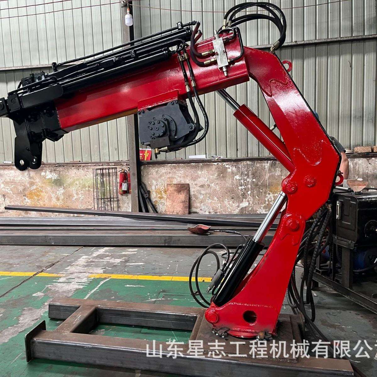 式港口码头随船折臂吊渔船安装折叠船舶吊机06旋转折臂DUH度吊