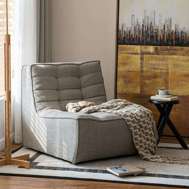 古棉风togo中设计师客厅单人发椅民宿麻WXP布艺休闲懒人毛毛虫沙X