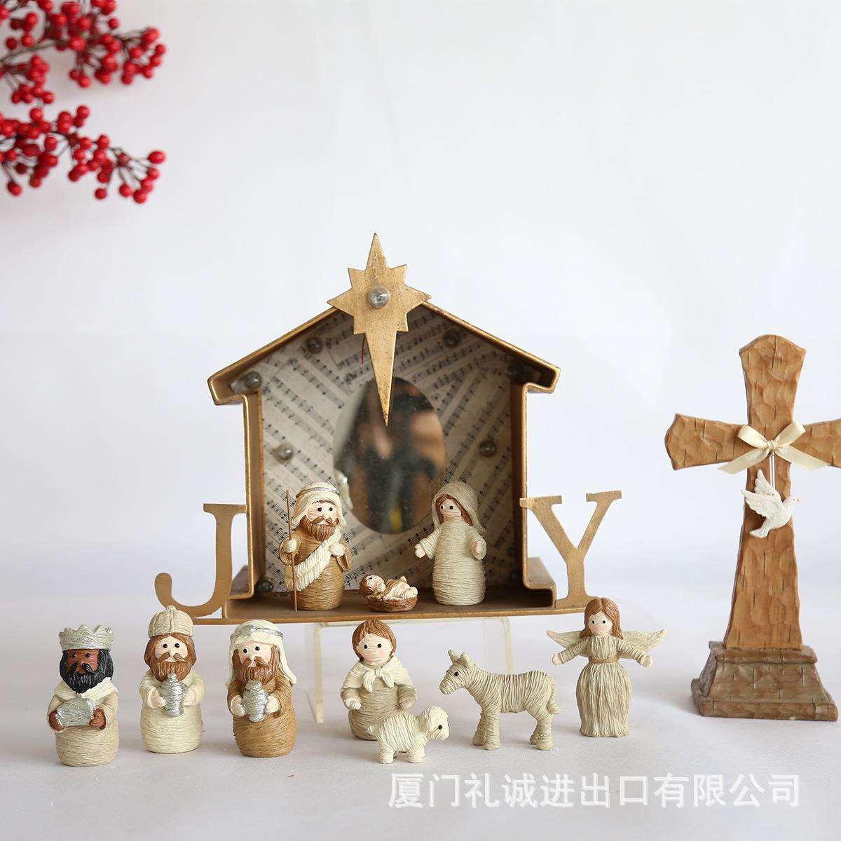 欧式圣节槽人物组合摆件家居客厅诞窗轻奢装UTT饰橱品马聚会拍照