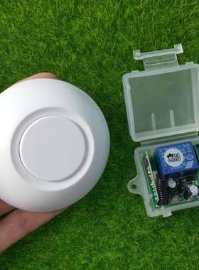 自电白色圆形随意贴按12V1L-YS钮遥控发12V控门禁电锁LE灯D改装开