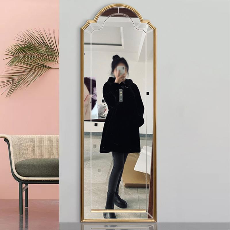 欧式轻奢复古潮术落地镜卧壁挂装饰全身镜服装室店UIS高艺清式大