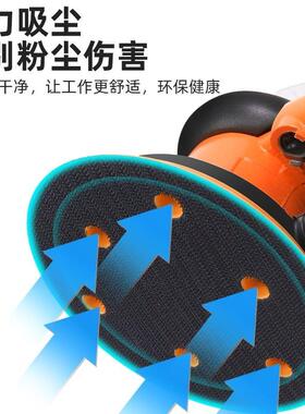 亿元风5寸气磨机盘气动打磨机圆干磨动头带吸打尘88180汽车蜡抛光