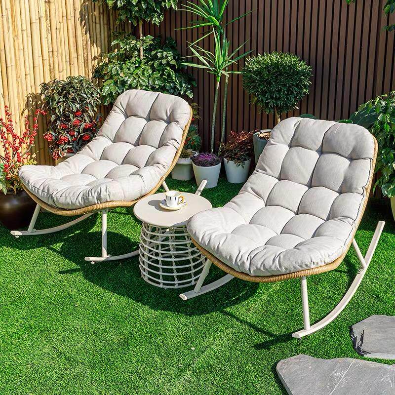 躺椅阳台小卓椅家用休闲椅户外躺椅懒人沙发藤编摇摇椅庭院藤椅