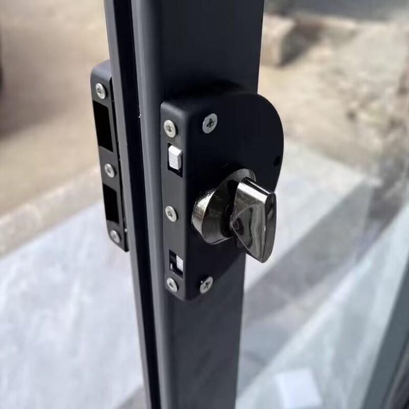 有框门锁拉门锁移门勾锁铝合金门锁双门带框玻璃门锁不锈钢门锁