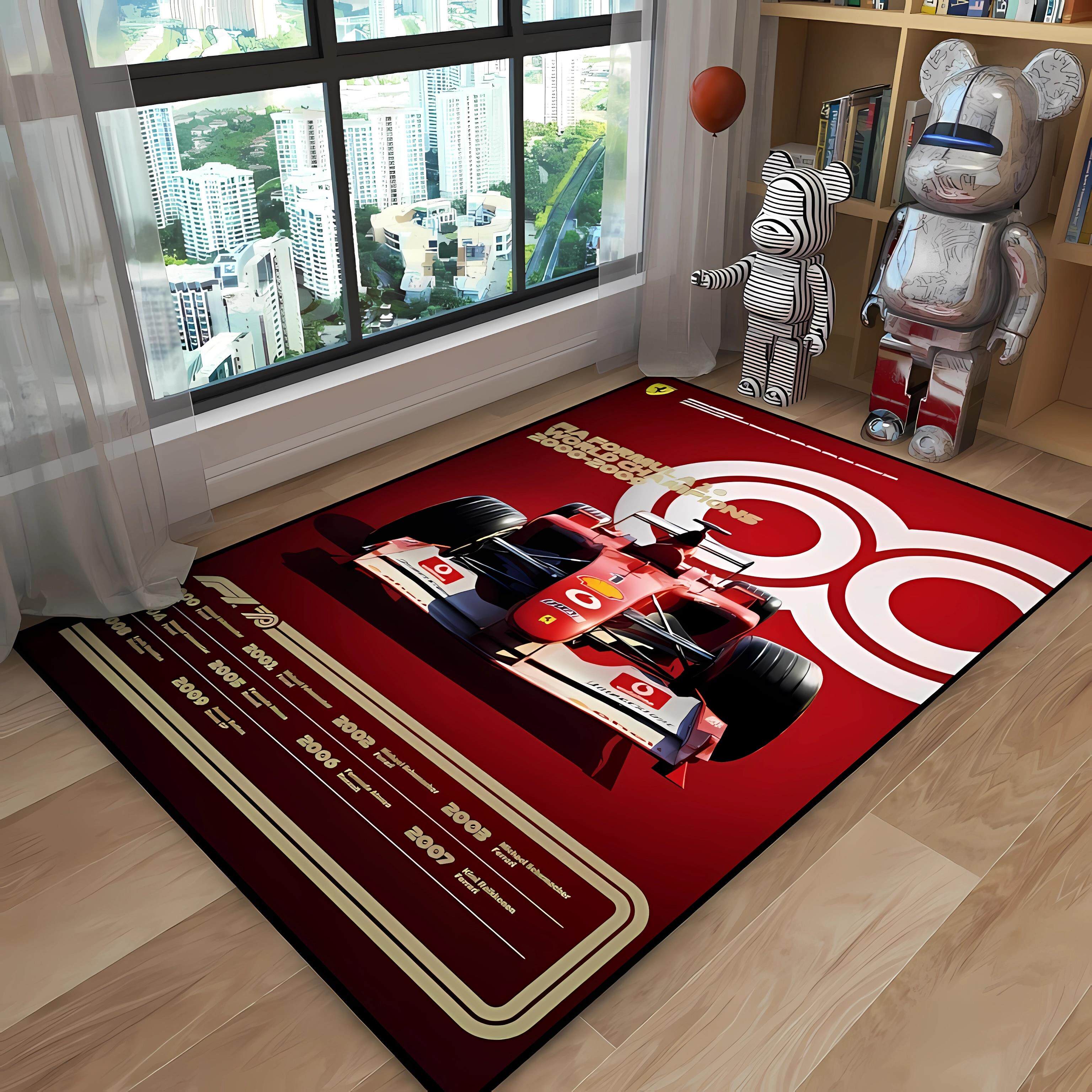 F1赛车模拟器防滑地毯客厅玄关入口门垫卧室床边毯电竞房转椅地垫