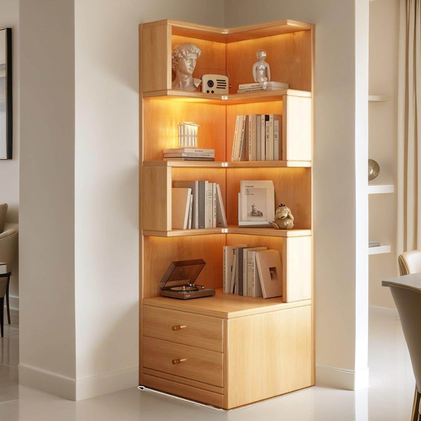 实木转角柜墙角置物架靠墙三角书架客厅边角储物柜90度拐角柜,住宅家具,书架,淘宝优惠券,粉丝福利购,淘宝优惠卷