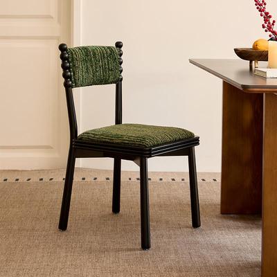 居心屋| 法式餐椅复古家用软包靠背化妆中古风设计师实木餐桌椅子