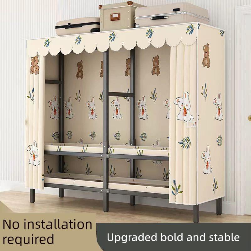 免安装折叠衣柜家用卧室出租房用简易布衣柜钢管结实耐用收纳衣橱