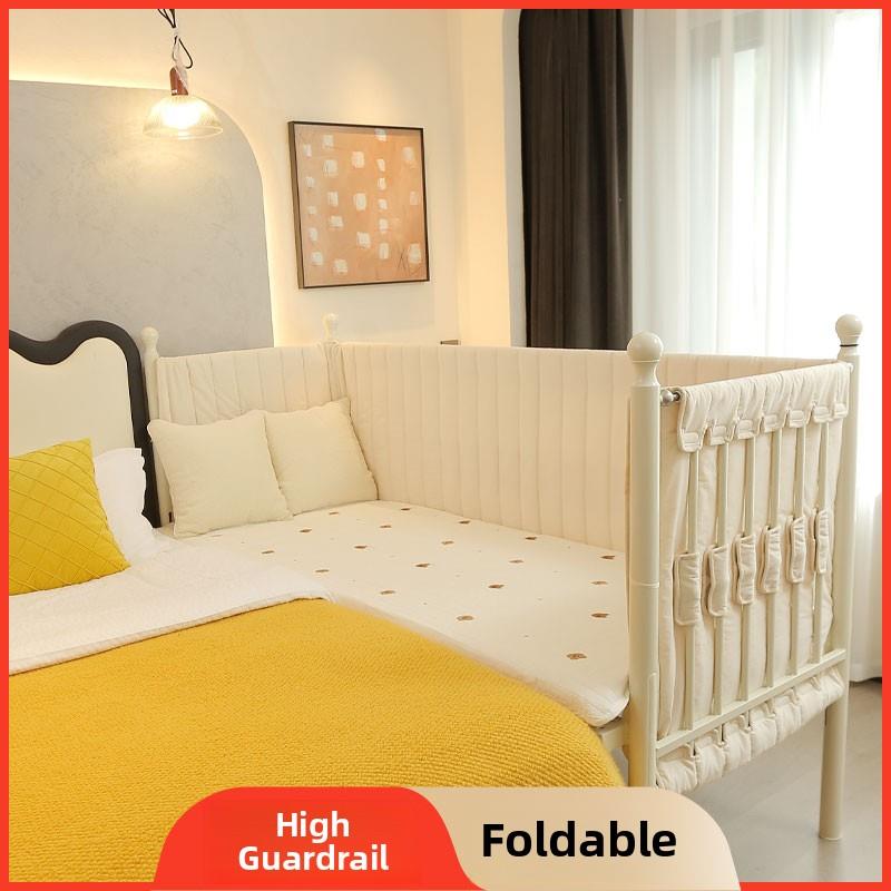 高护栏，可折叠铁质儿童拼接床，超宽床，可升降婴儿床，终身无噪