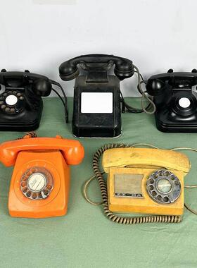 民俗怀旧老物件老式电话手摇电话机座机拨盘电话展览民宿装饰摆件