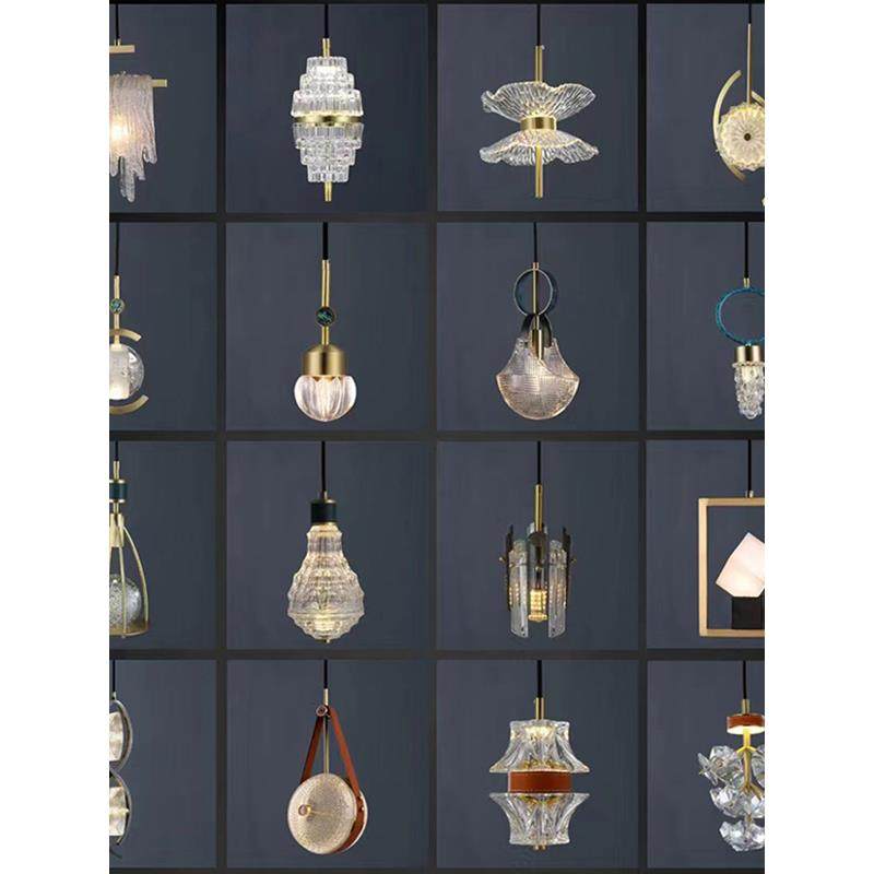 意大利轻豪华水晶吊灯现代简单的全铜设计师高端皮革卧室餐厅床头