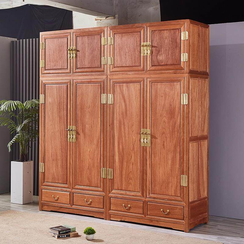 红木衣柜实木中国红木家具衣柜卧室新中国风三或四门古典朴素顶盒