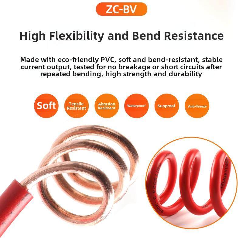 珠江市新国标纯铜电线电缆Bv硬线1/1.5/2.5/4/6/10方形家装家用阻