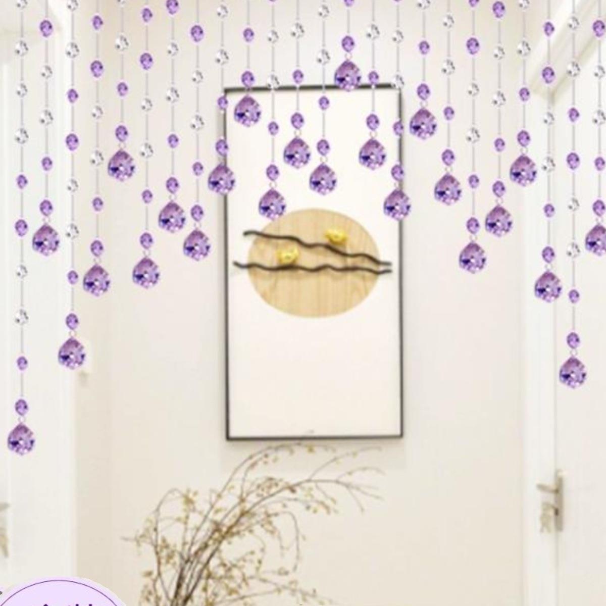 帘水晶珠客新款门XMB帘C2大落差隔断厅玄帘关过道卧室免打孔珠帘