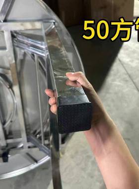 34特厚圆桌0桌子AL110150不锈钢餐转盘吃饭家用折叠堂桌大排档食